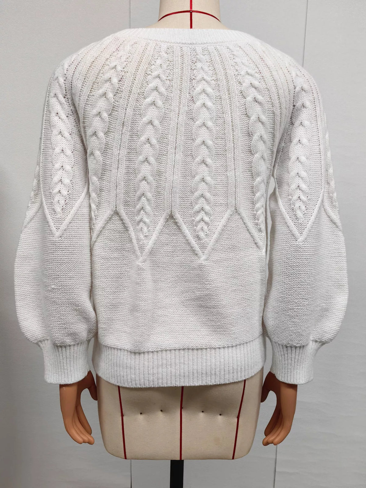 Trendsi Cable-Knit Round Neck Sweater -