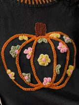 Trendsi SO ME Pumpkin Floral Embroidered Thanksgiving Sweater -
