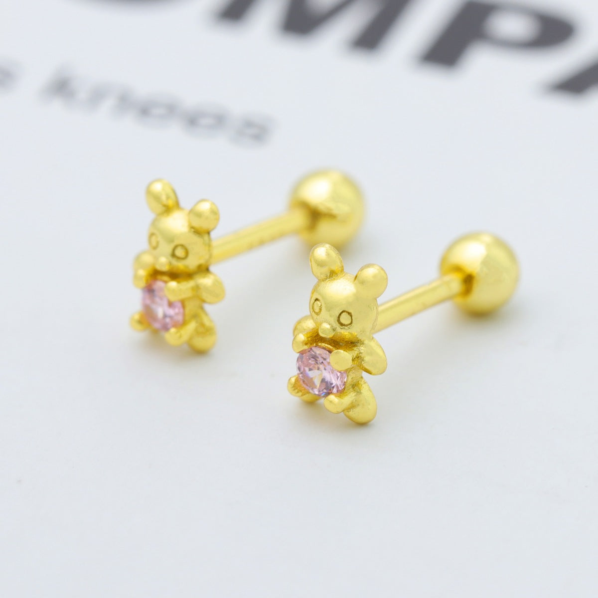 Trendsi 925 Sterling Silver Bear Stud Earrings -