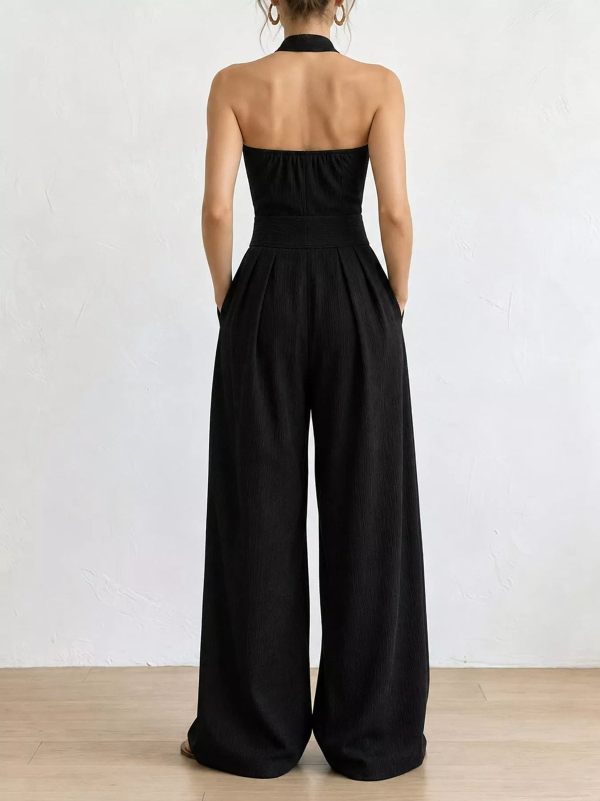 Wide-leg jumpsuit, black back