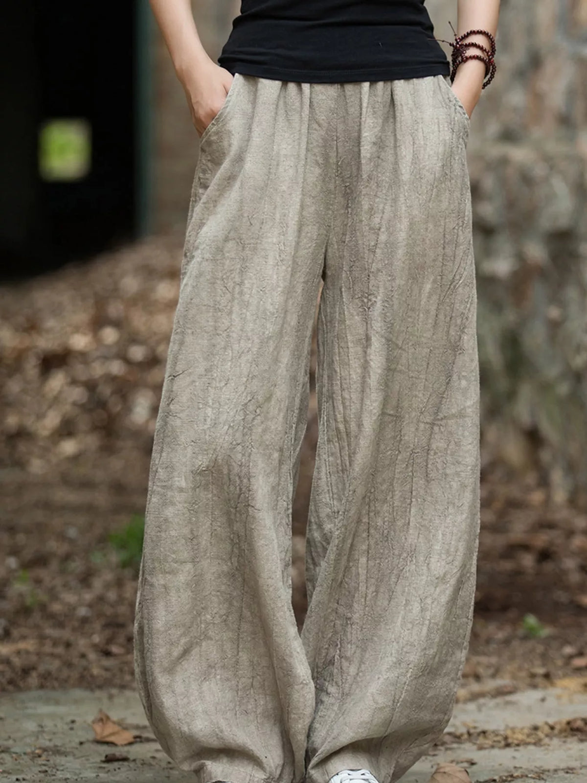 pants, front view on model
