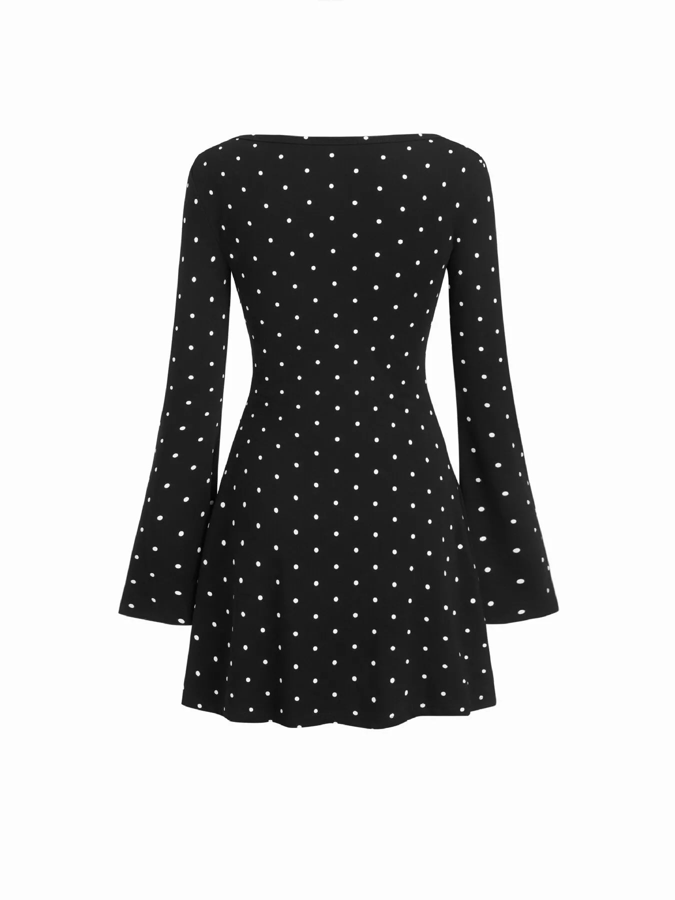 Trendsi Polka Dot Flare Sleeve Mini Dress -