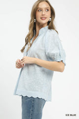 Trendsi Umgee Textured Pintuck Blouse -