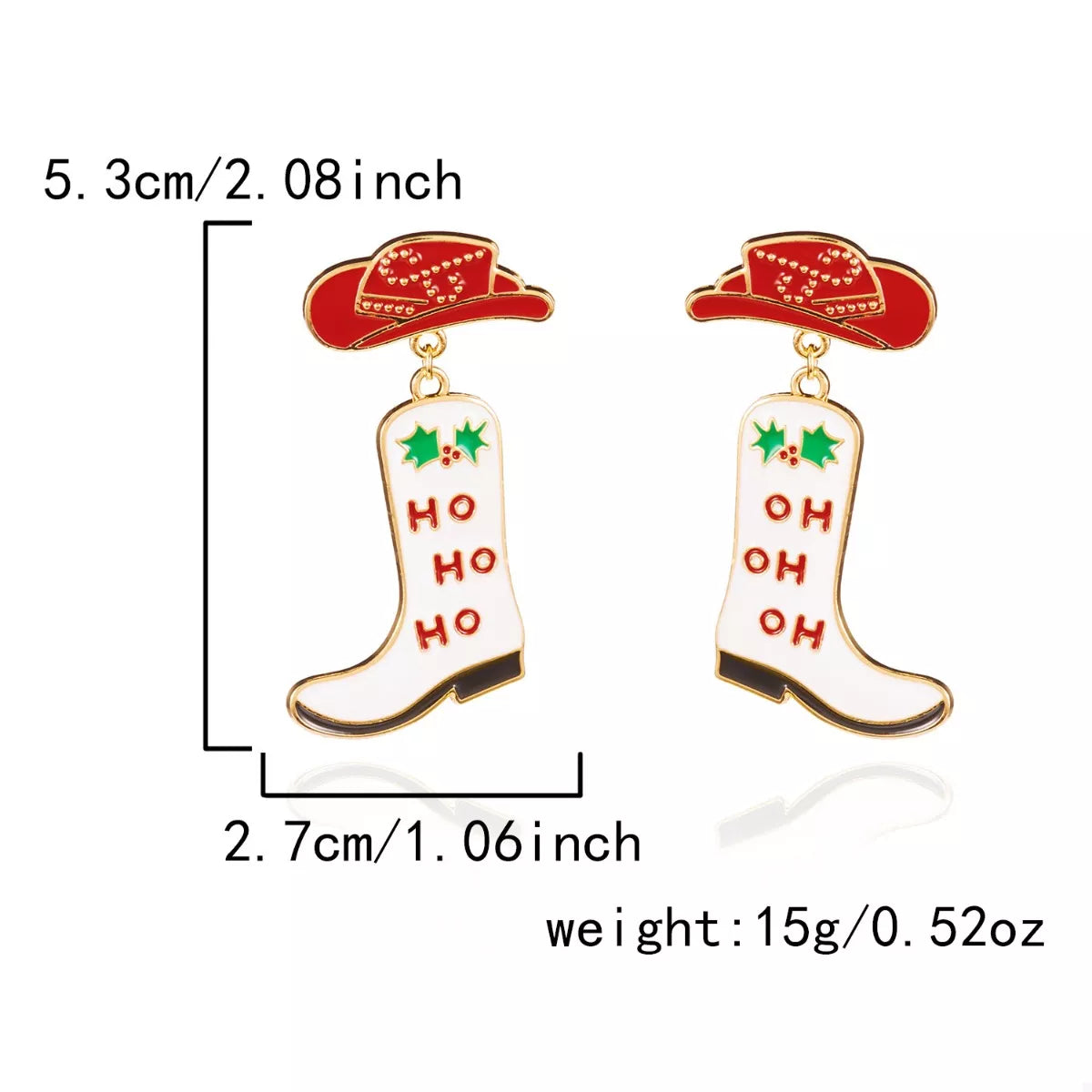 Trendsi Christmas Cowboy Boots Earrings -