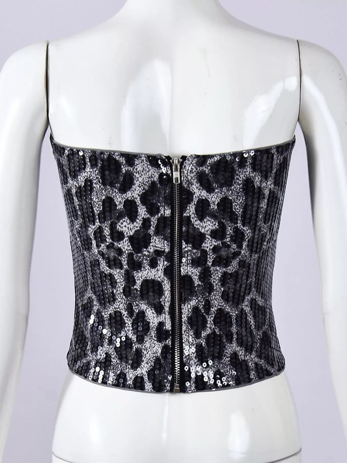 strapless top, back view