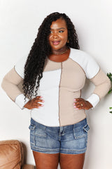 Trendsi Double Take Color Block Exposed Seam Top - Shirts