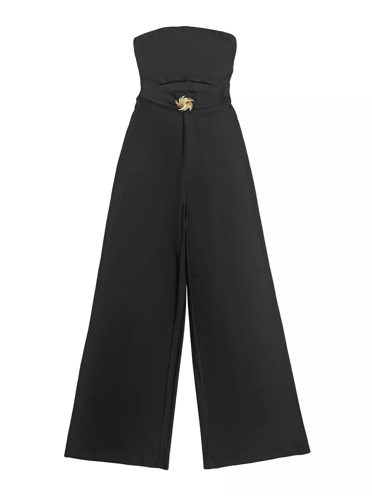 Trendsi Strapless Cut-out Wide-Leg Jumpsuit -