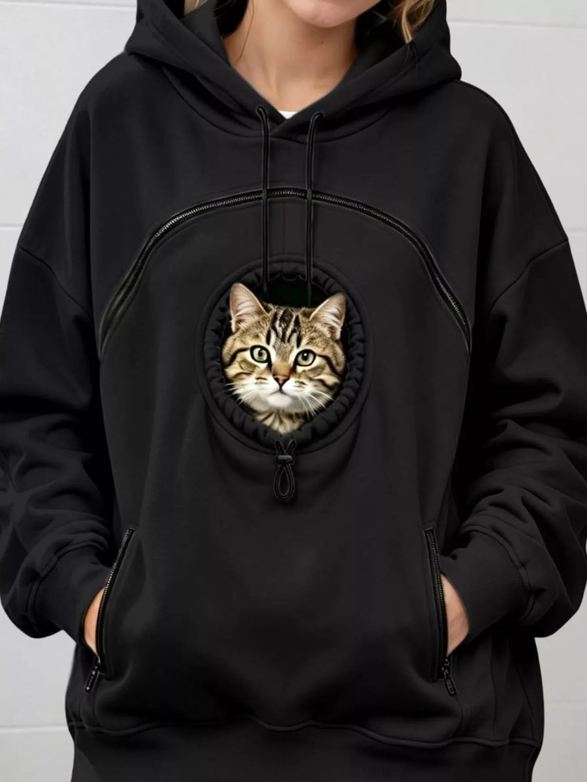 Black long-sleeve hoodie