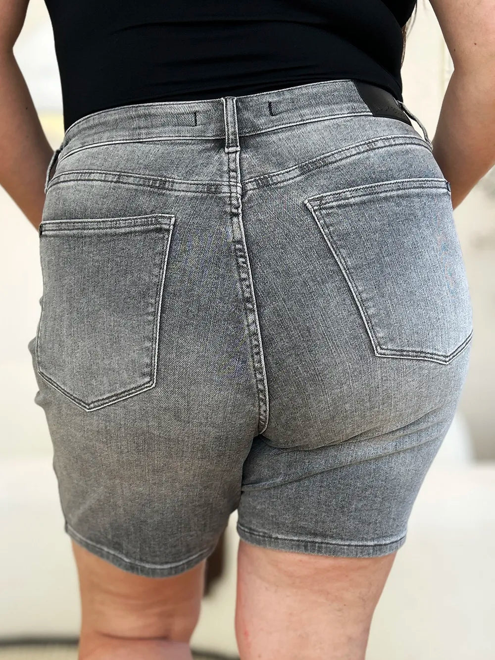Trendsi Judy Blue Full Size High Waist Washed Denim Shorts -