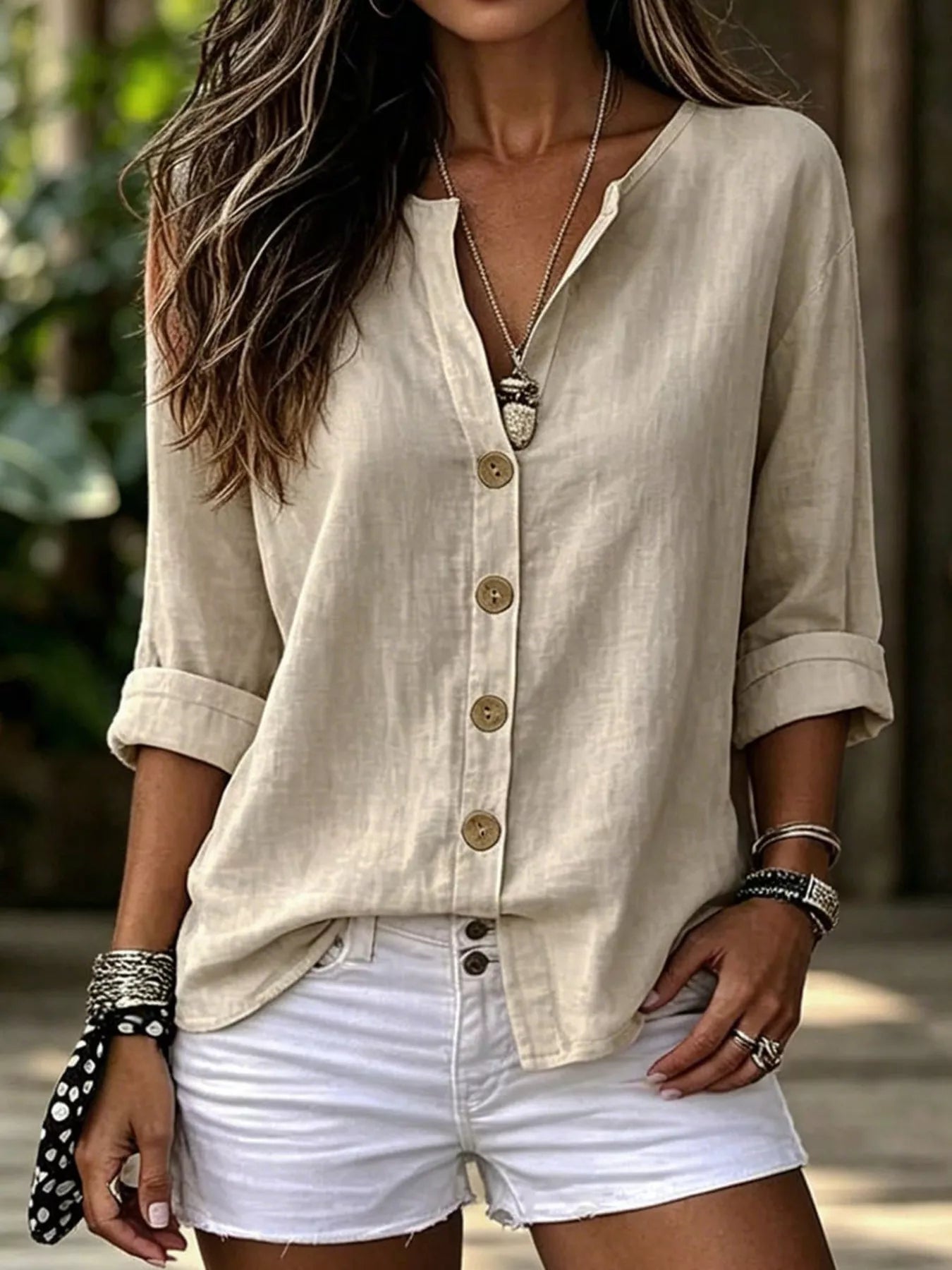 Trendsi Button Up Long Sleeve Shirt -