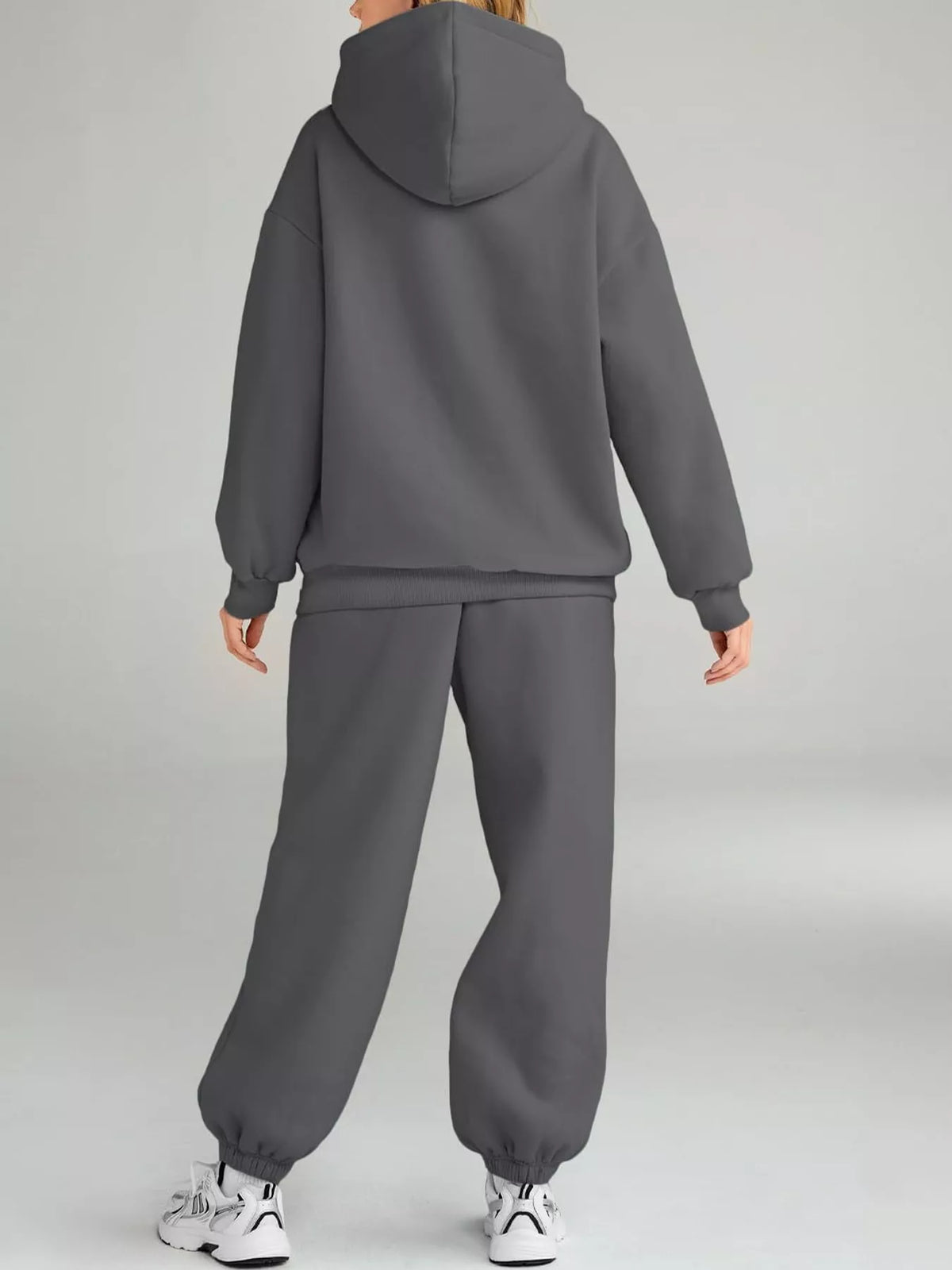 Kangaroo Pocket Hoodie and Joggers Set — back view