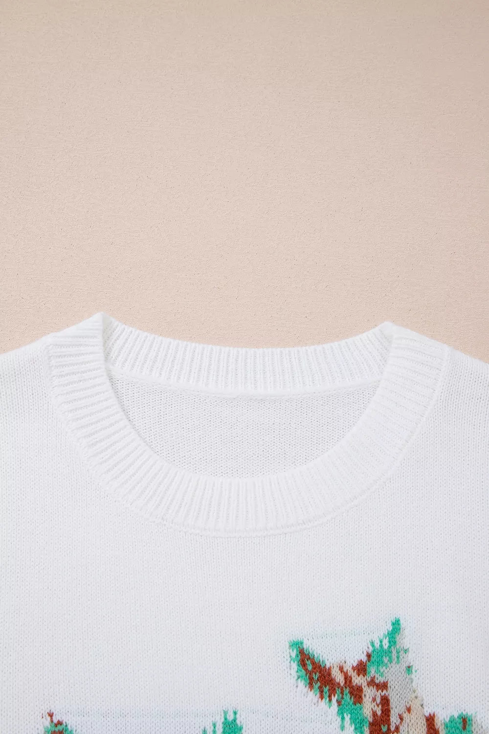 Trendsi Drop Shoulder Round Neck Long Sleeve Sweater -