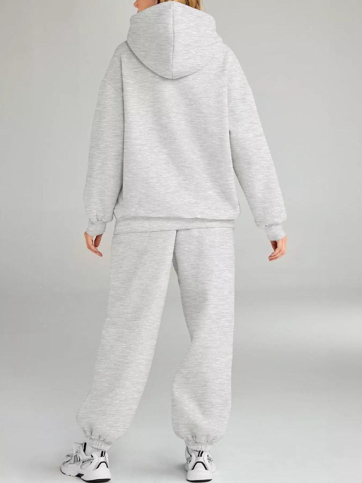 Kangaroo Pocket Hoodie and Joggers Set — back view