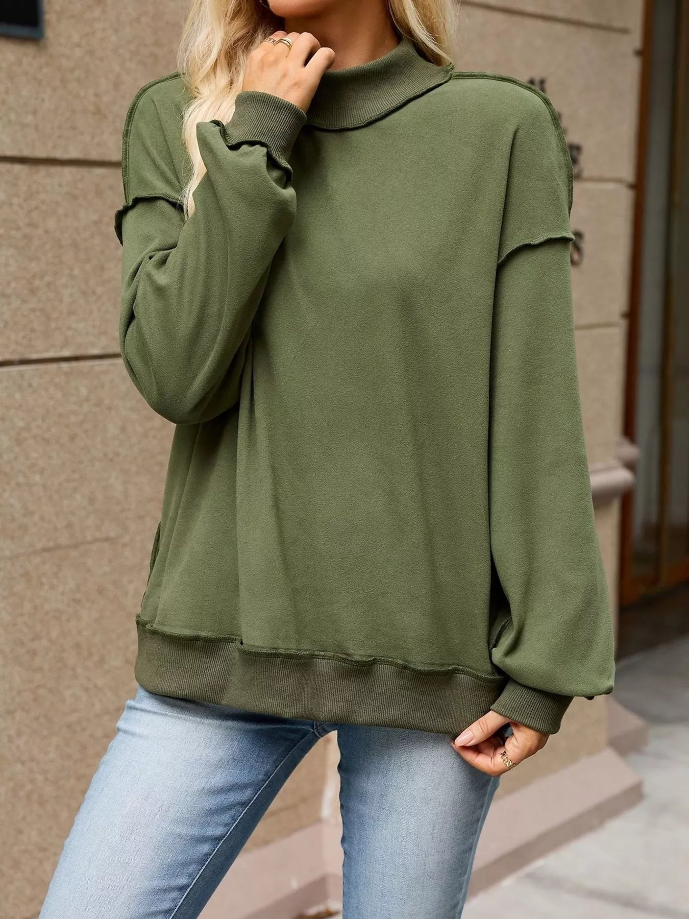 Trendsi Loose Fit Crew Neck Sweatshirt -