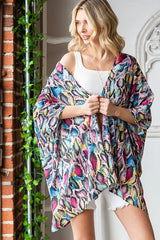 Trendsi Heimish Full Size Multi Color Snake Open Cardigan Plus Size -