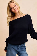 Trendsi BiBi Waffle Knit Off Shoulder Top -