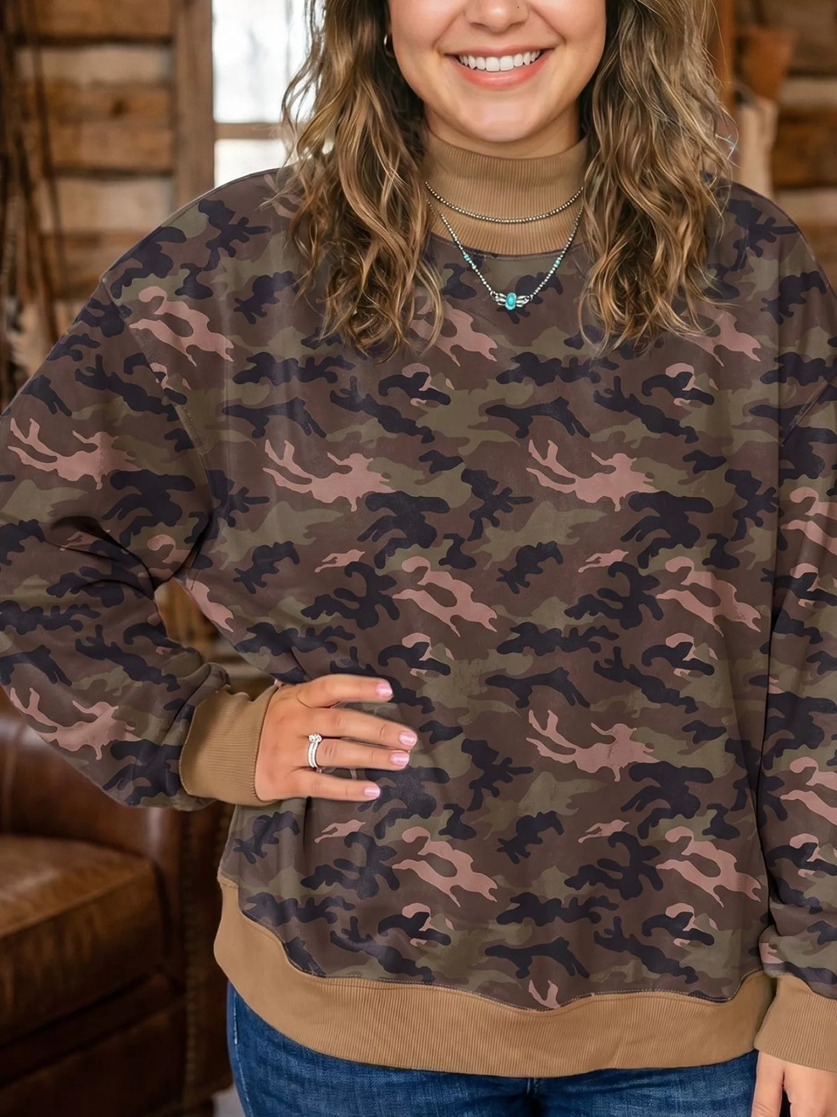 Camouflage sweatshirt, camouflage front