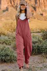 Trendsi Double Take Full Size V-Neck Sleeveless Jumpsuit with Pockets -