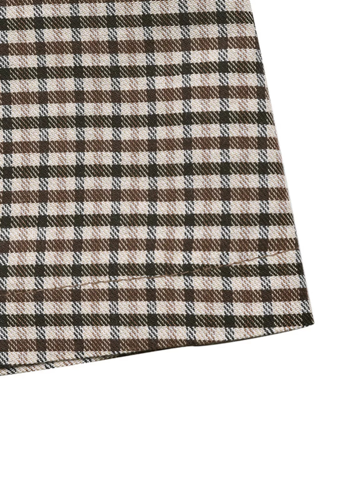 Plaid Double-Breasted Trench Coat — construction details