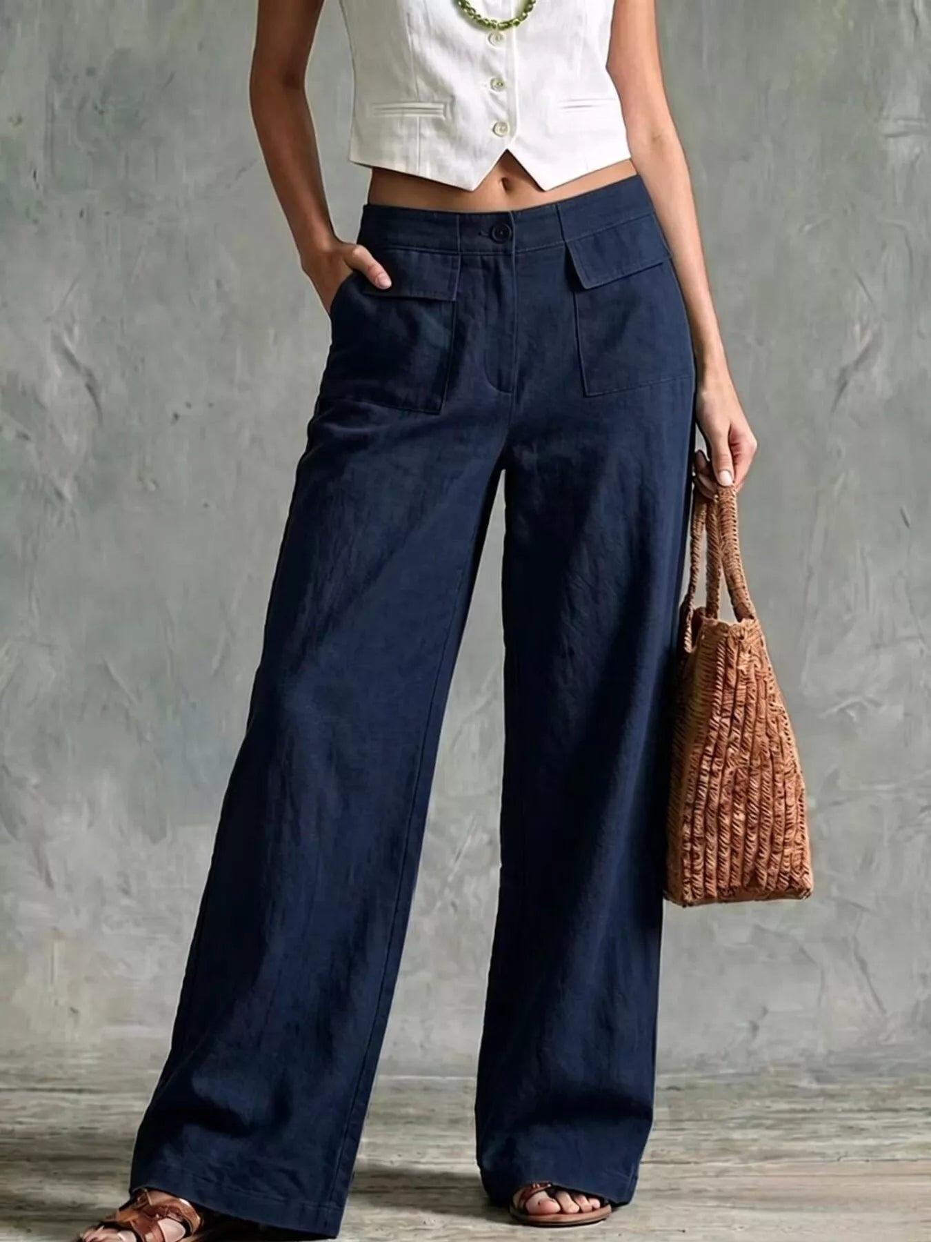 Trendsi Full Size Wide Leg Pants Plus Size -