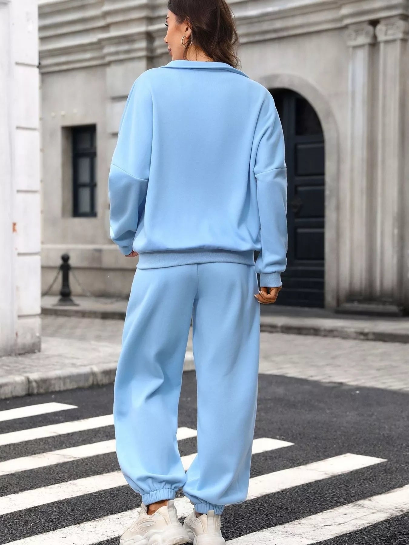 Trendsi Zip-Up Long Sleeve Top and Pants Set -
