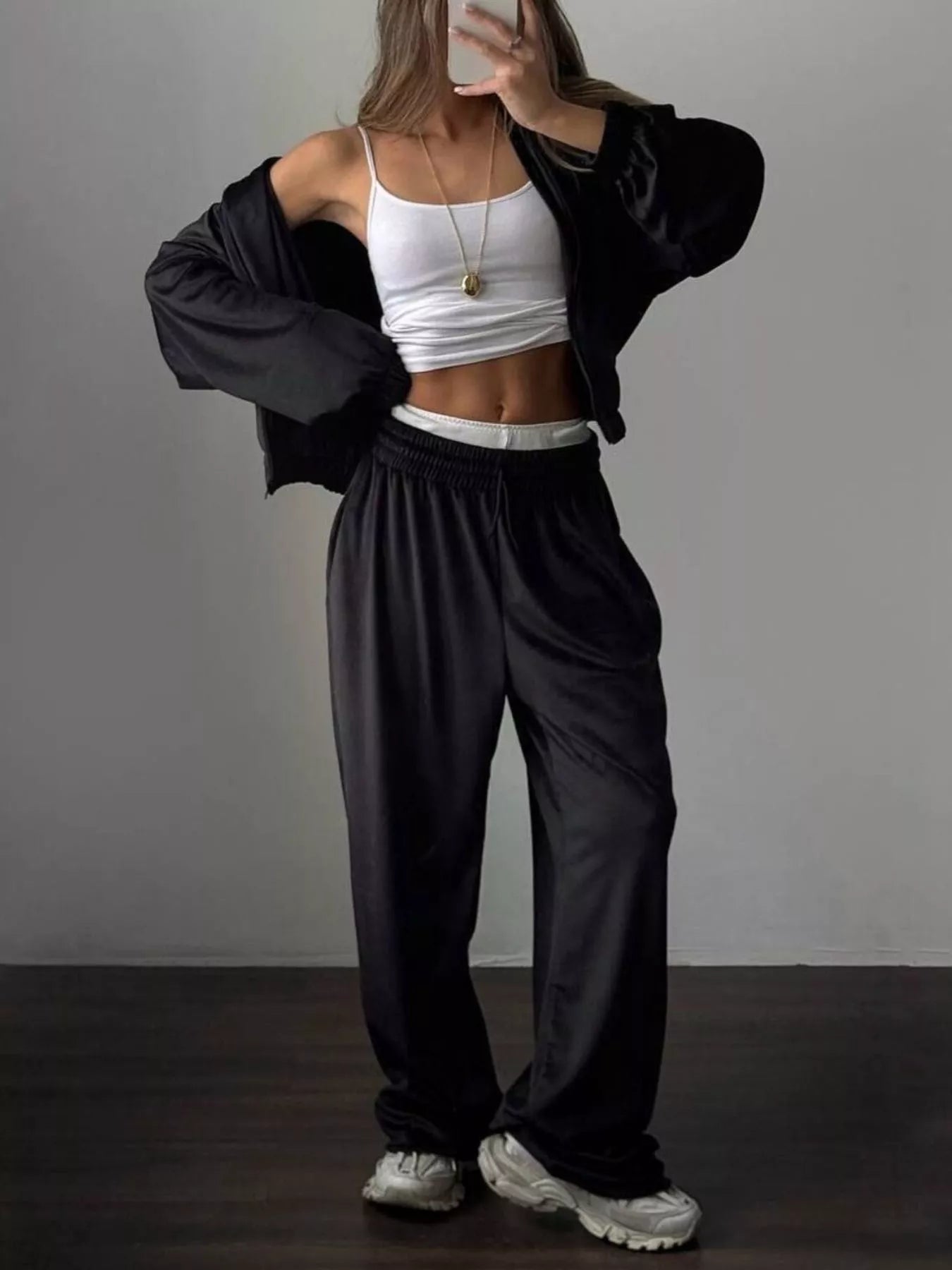 Trendsi Zip-Up Hoodie and Joggers Set -