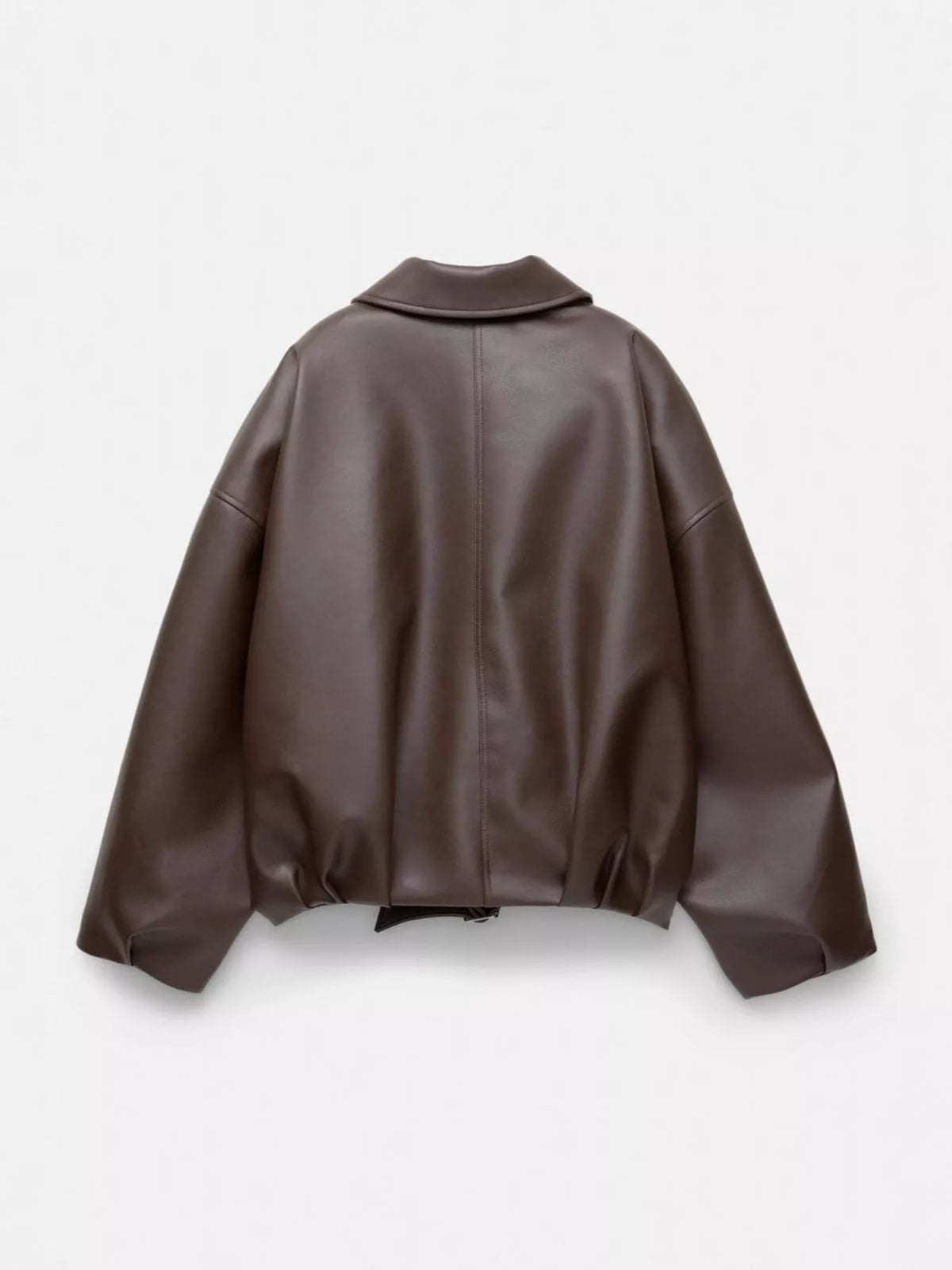 Trendsi Faux Leather Zip Up Jacket -