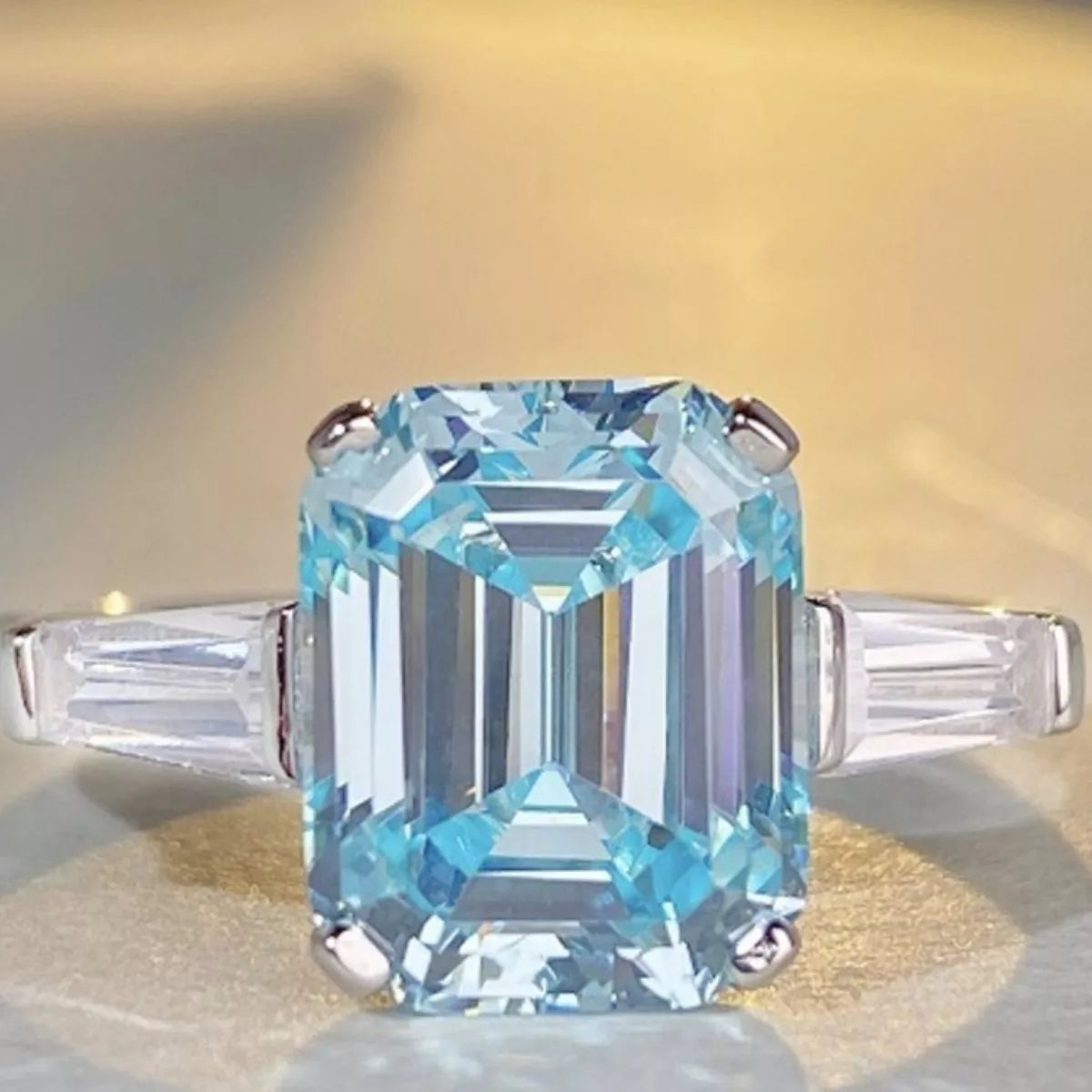 Trendsi 925 Sterling Silver Zircon Geometric Ring -