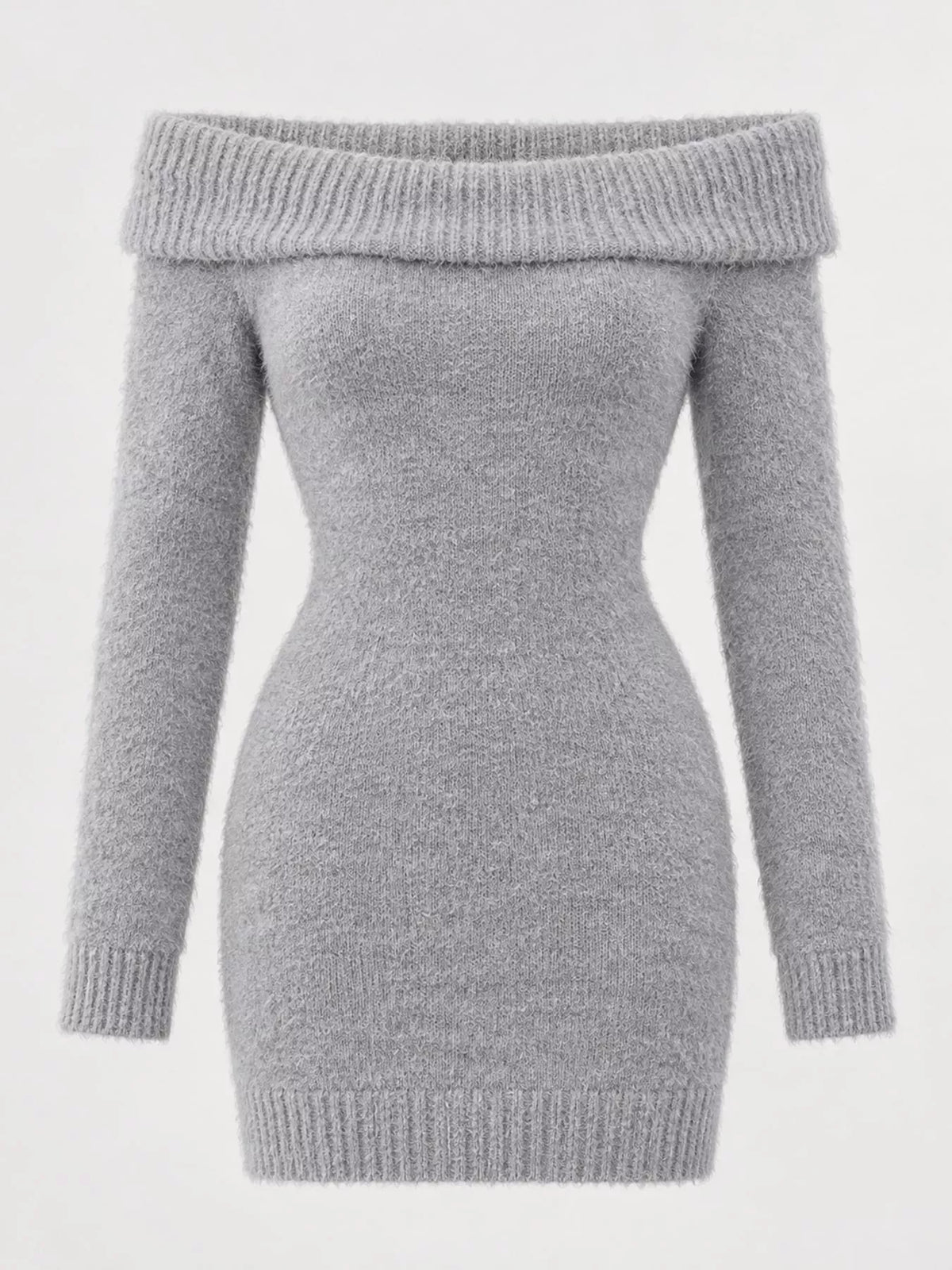 Off-shoulder long sleeve mini dress, product view