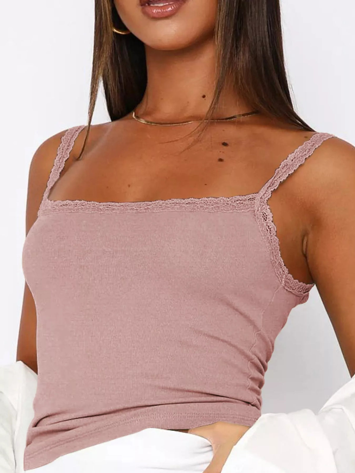 Lace camisole, pink front