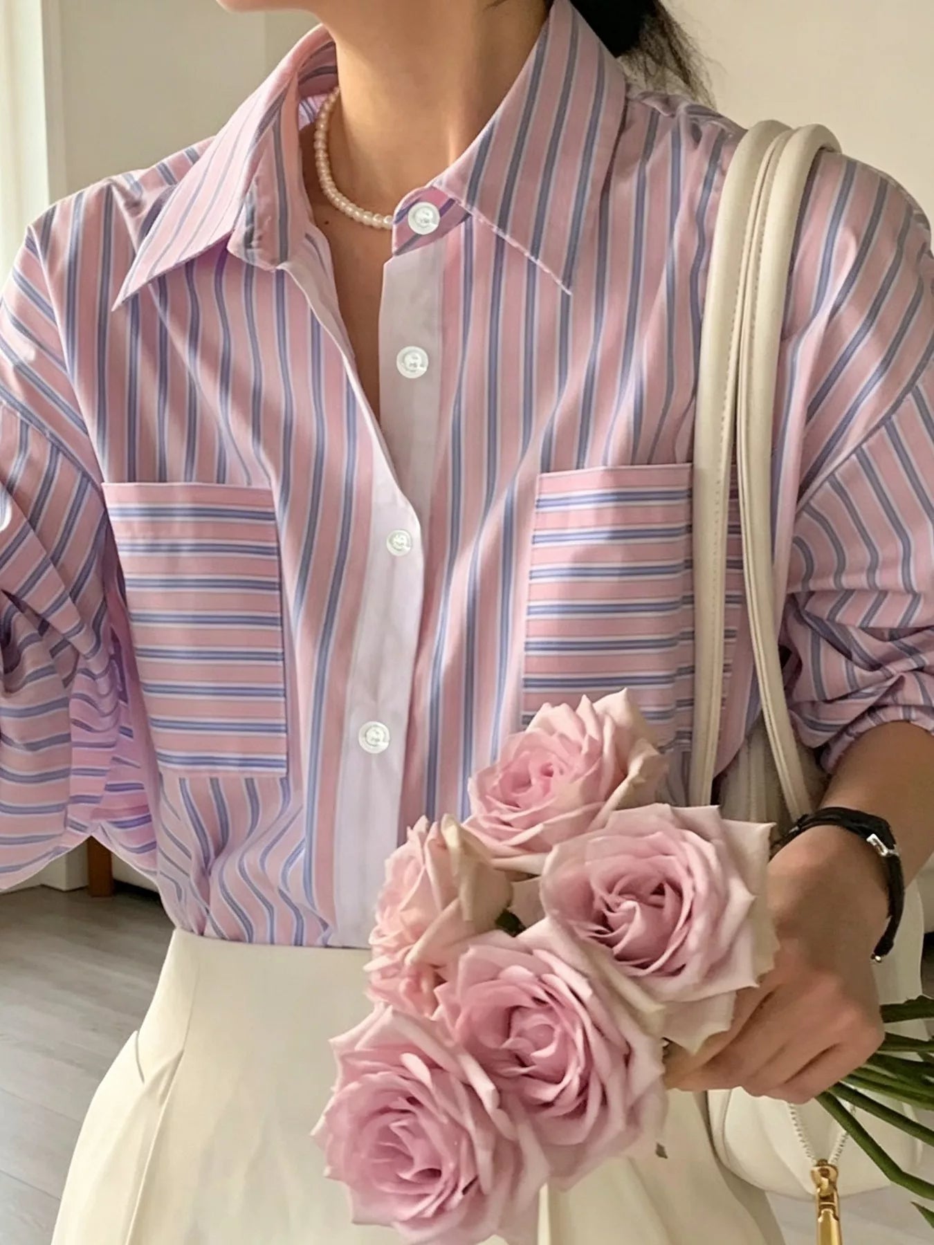 Trendsi Striped Button-Down Shirt -