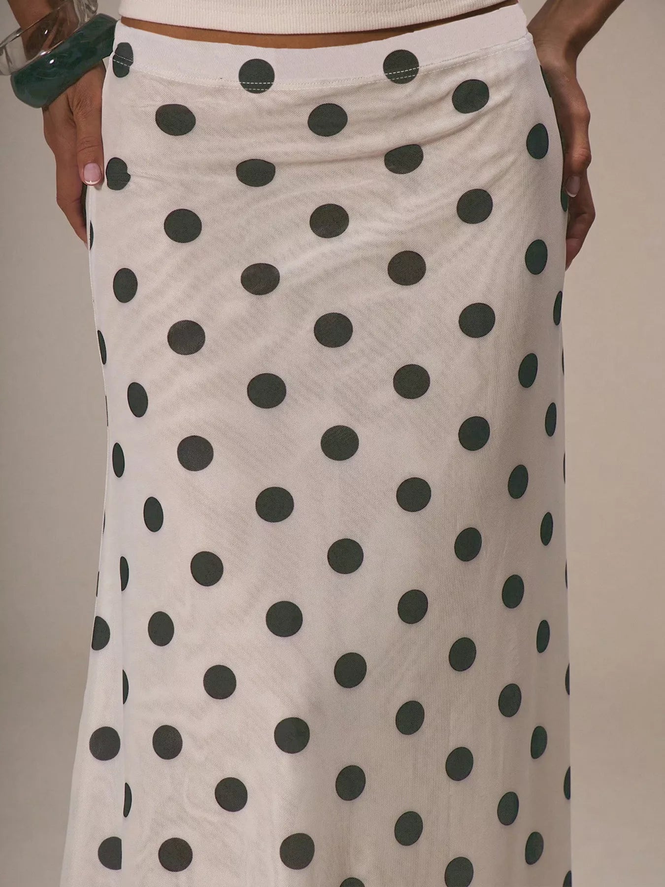 Trendsi Polka Dot Midi Skirt -