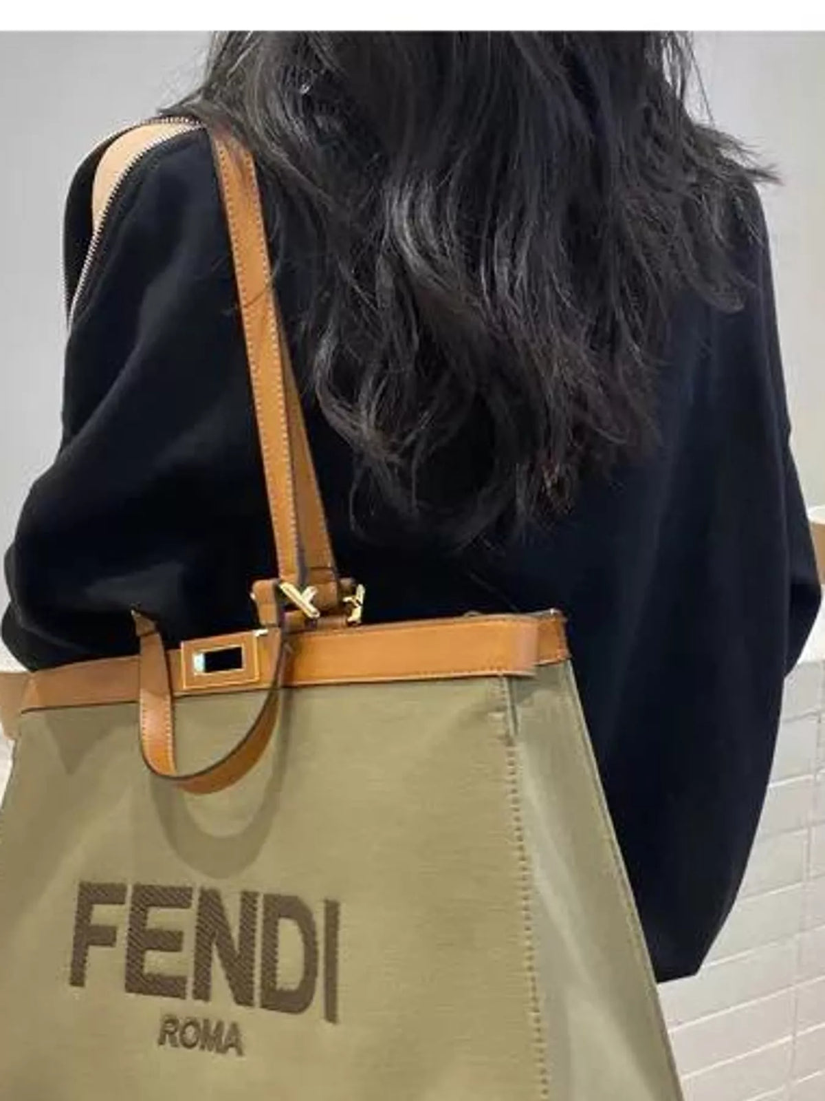 Women's Cold-Shoulder Zipper Detail Sweatshirt in black — back view