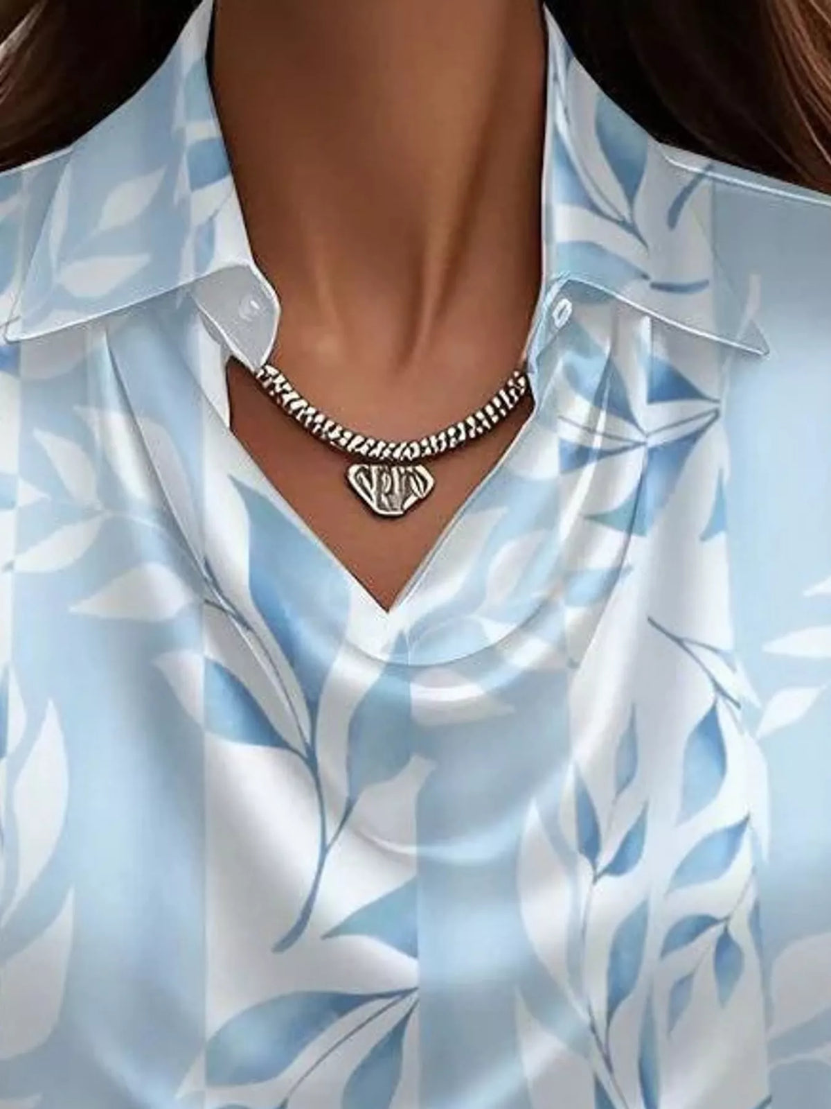 Blue-Print satin cowl neck blouse