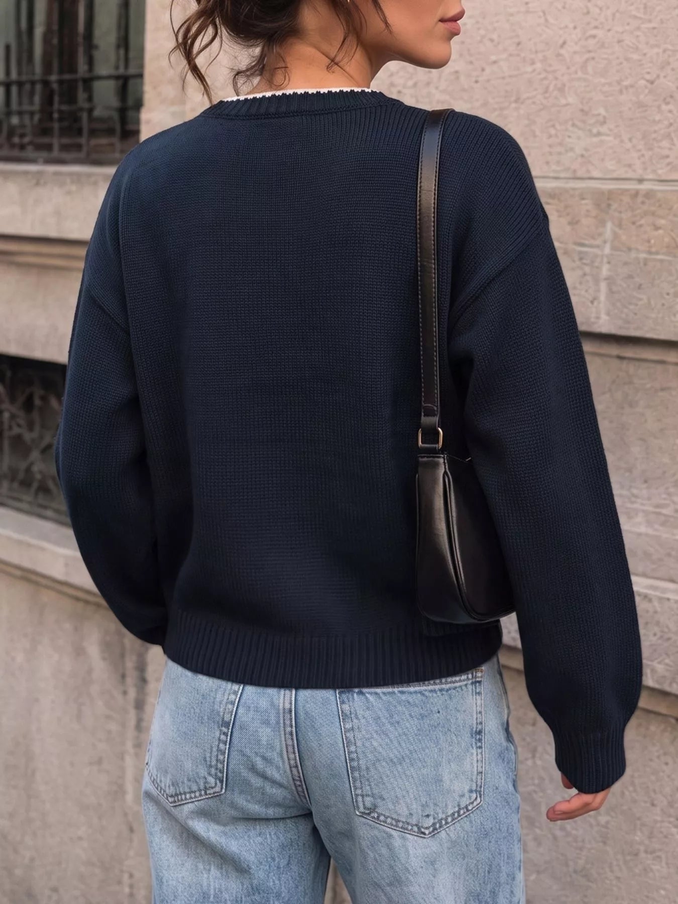 Trendsi Swan Dropped Shoulder Sweater -