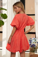Trendsi ADORA Puff Sleeve Floral Dress -