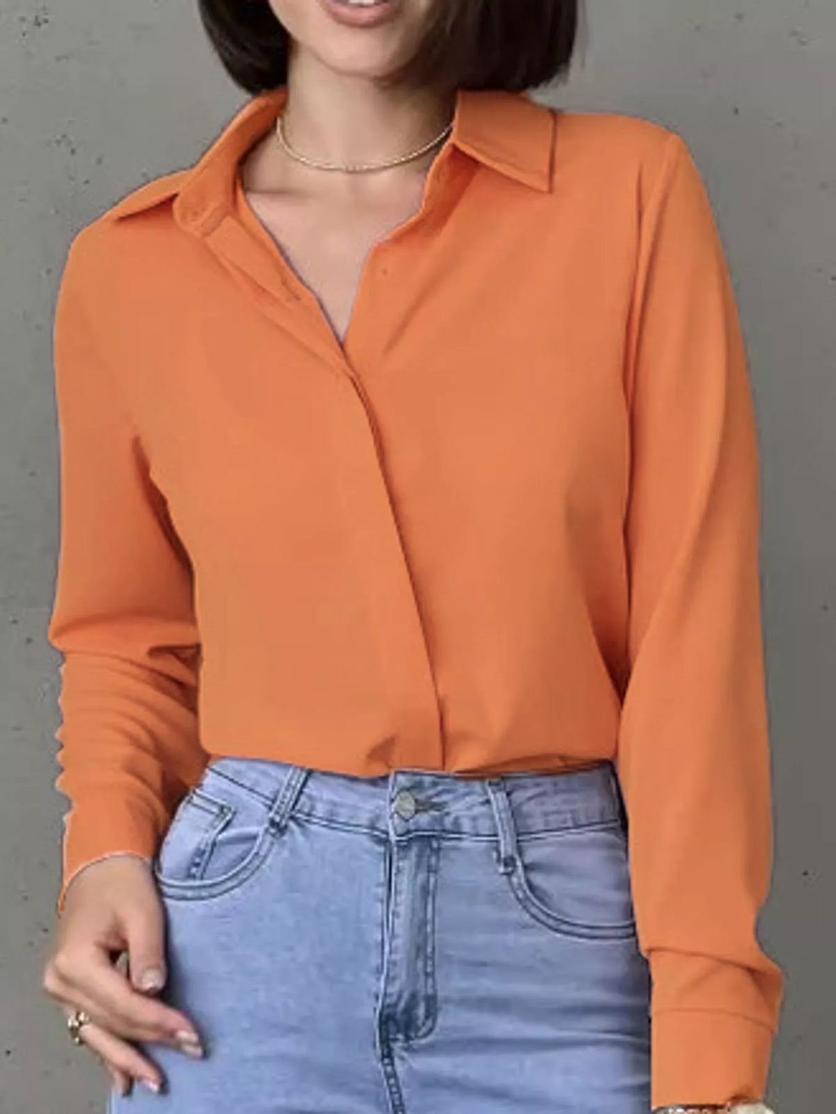 Button-up shirt, rust front
