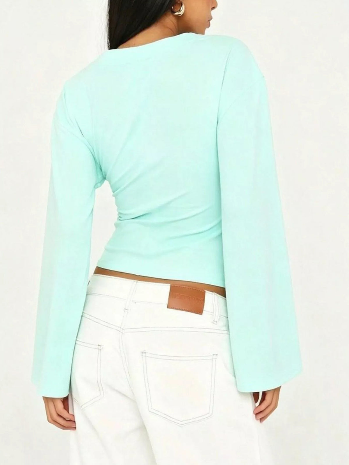 Women's V-Neck Flare Sleeve Blouse — alternate view 13