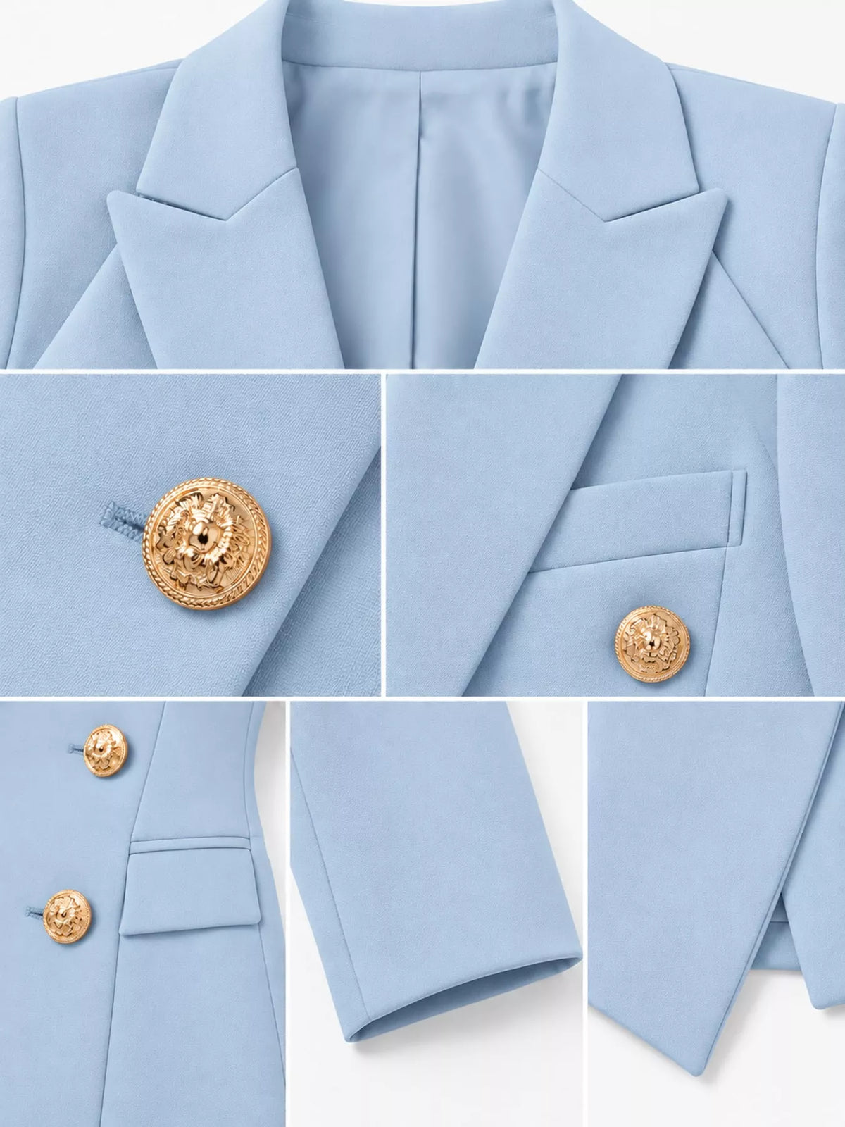 Collared long sleeve blazer, construction and design details