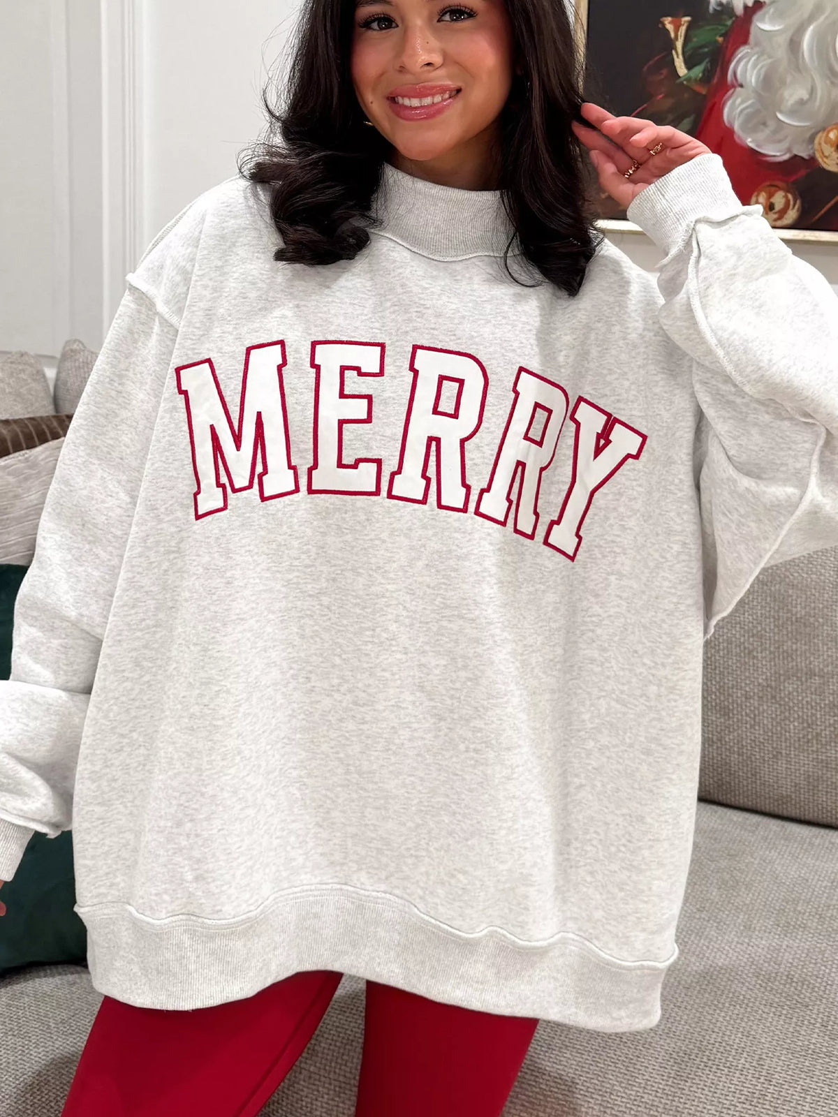 MERRY tunic sweatshirt, gray full front