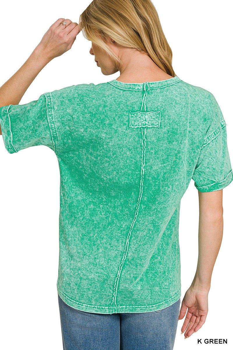 Women's 100% Cotton Washed Relaxed Fit Tee — product view 3