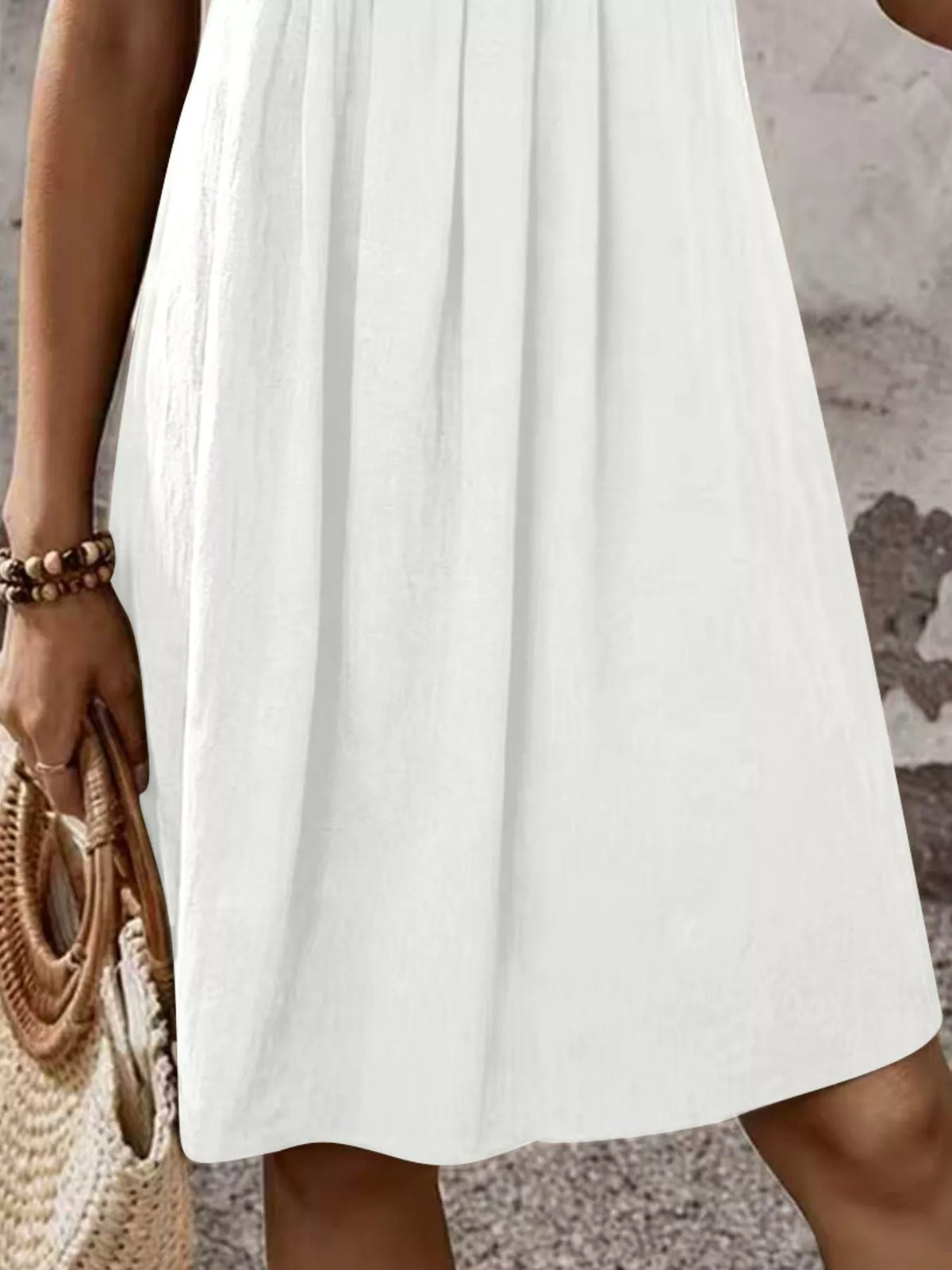 Trendsi Zipper-Front Short Sleeve A-Line Dress -