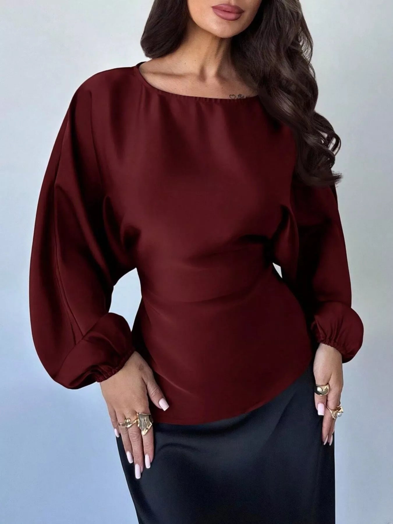 Trendsi Polka Dot Round Neck Blouse -