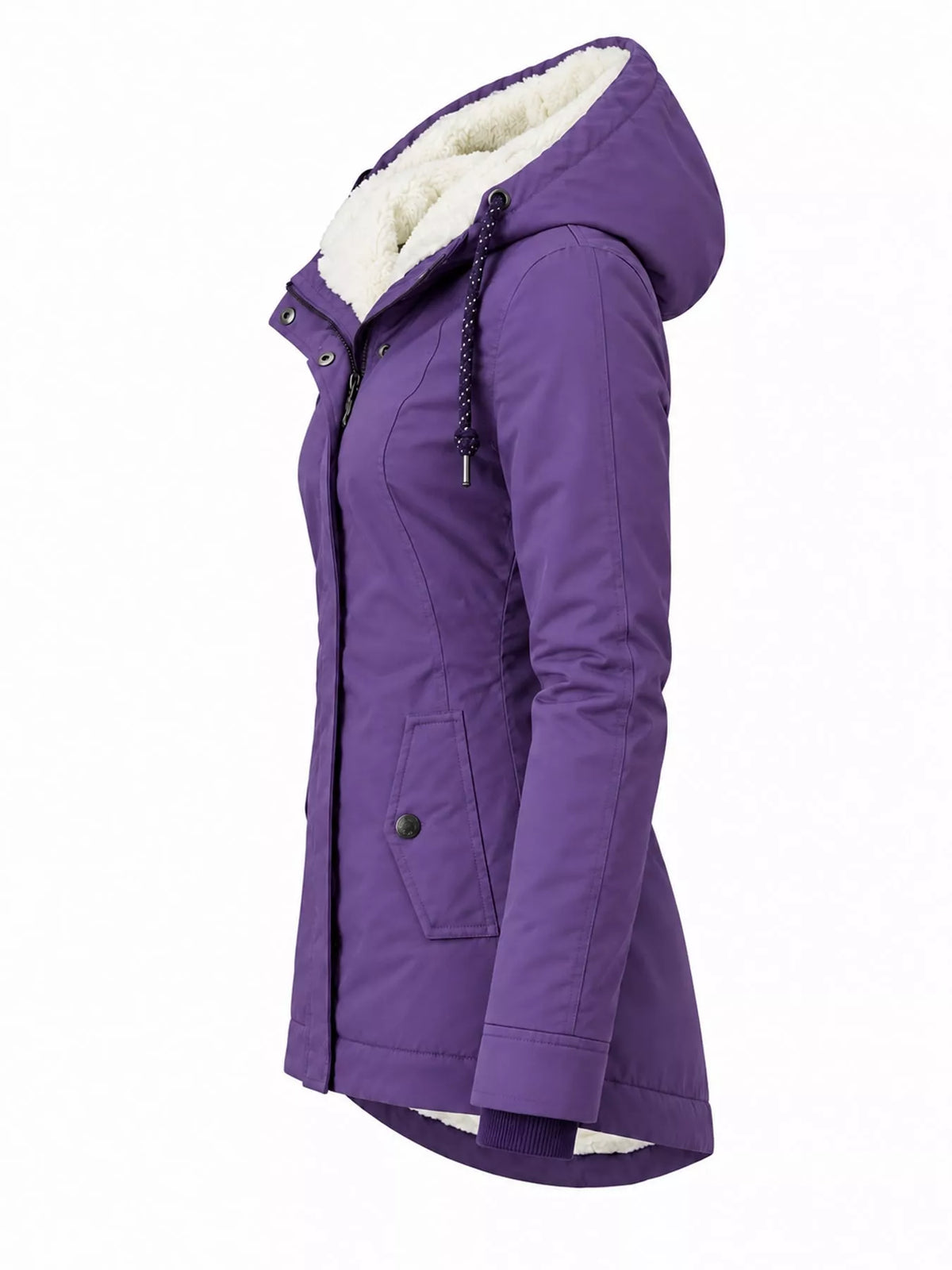 Sherpa-Lined Hooded Jacket — side view