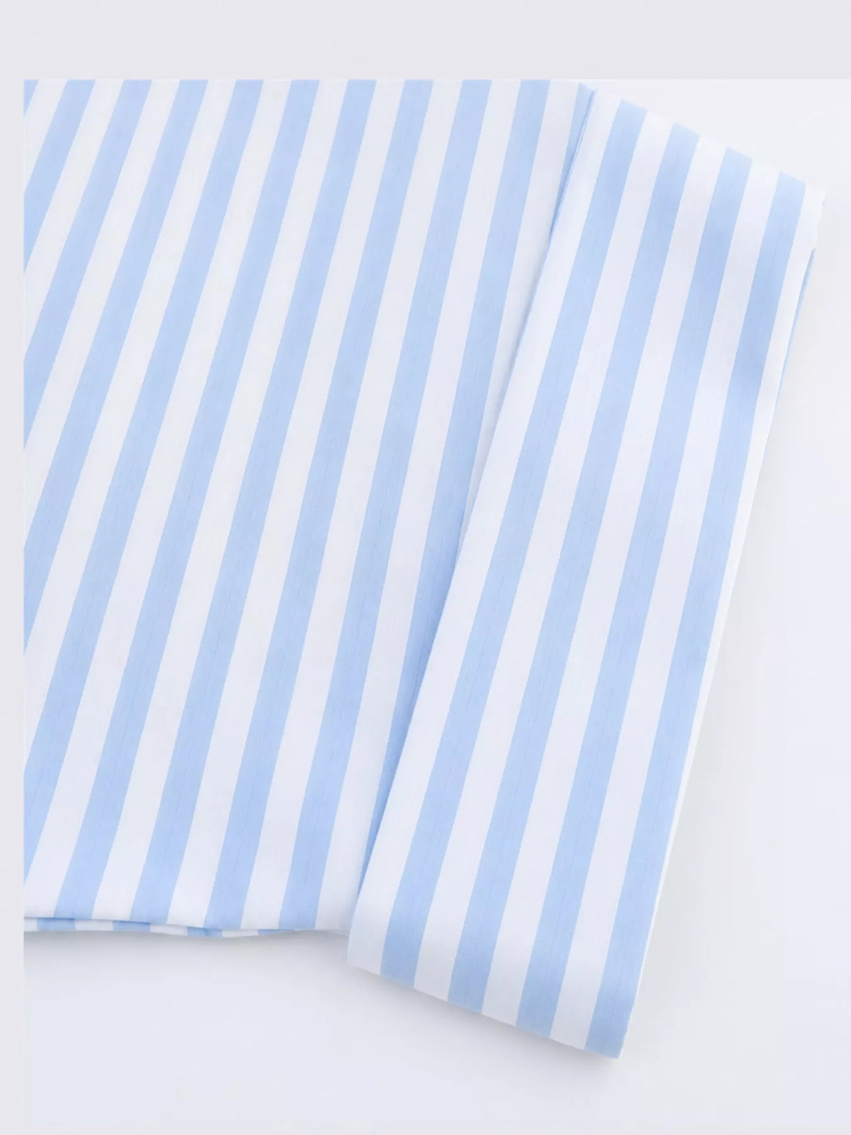 Light Blue Stripes button-up three-quarter sleeve shirt