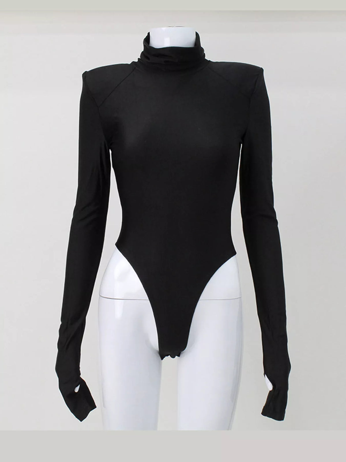 Turtleneck Long Sleeve Bodysuit in black