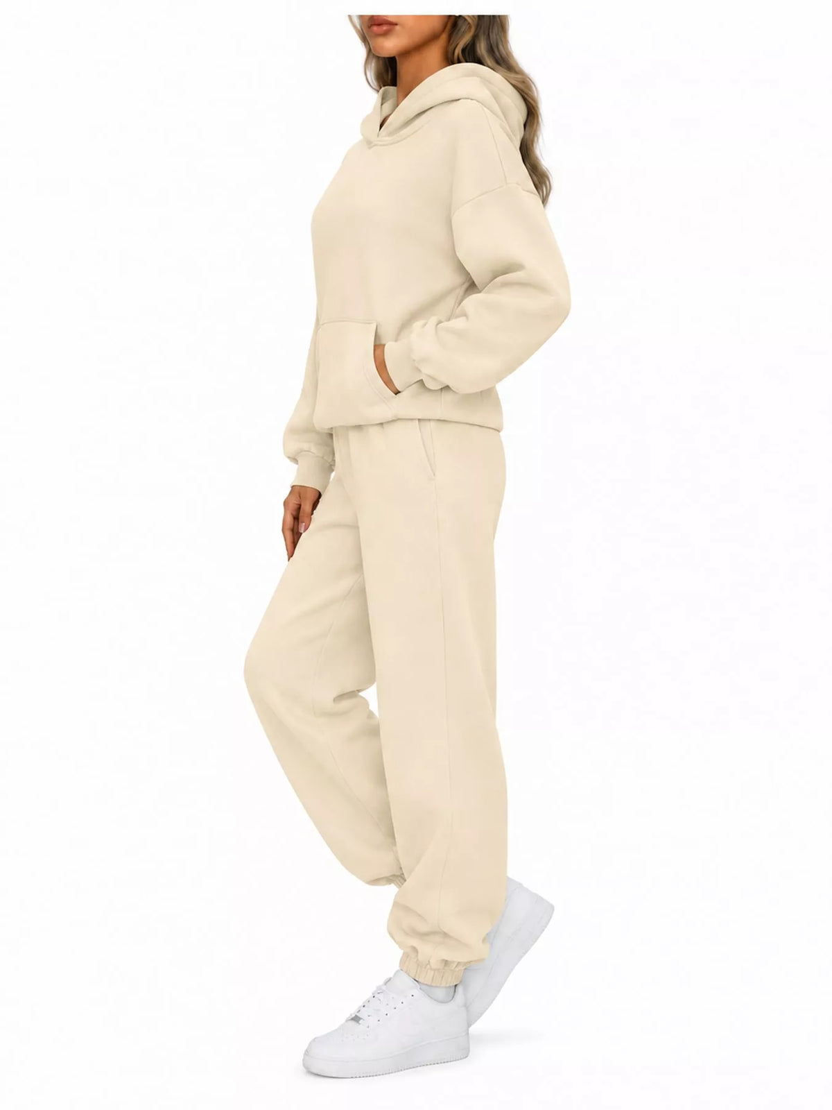 Kangaroo Pocket Hoodie and Joggers Set — side view