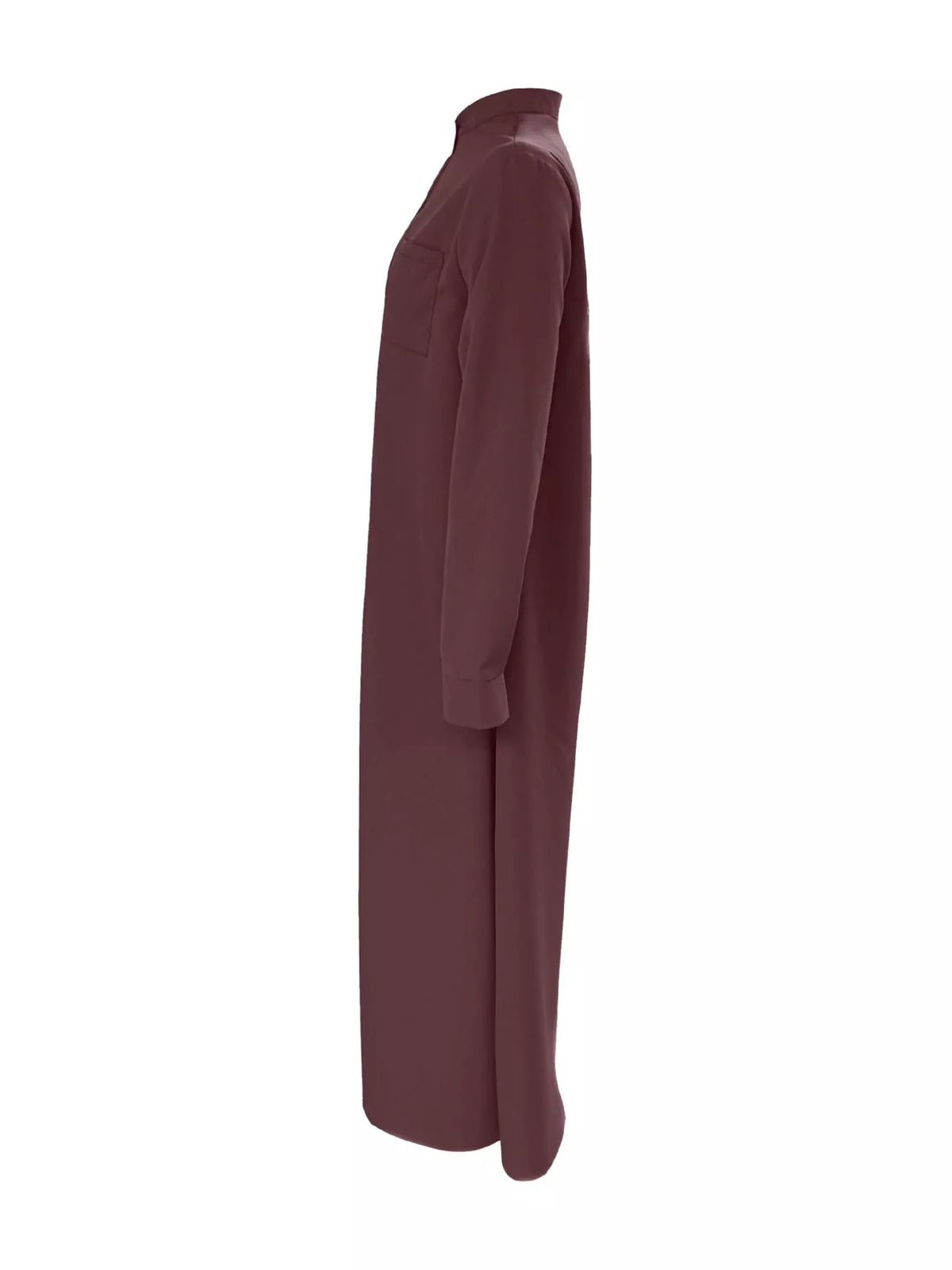 Mandarin neck long sleeve maxi dress, product view
