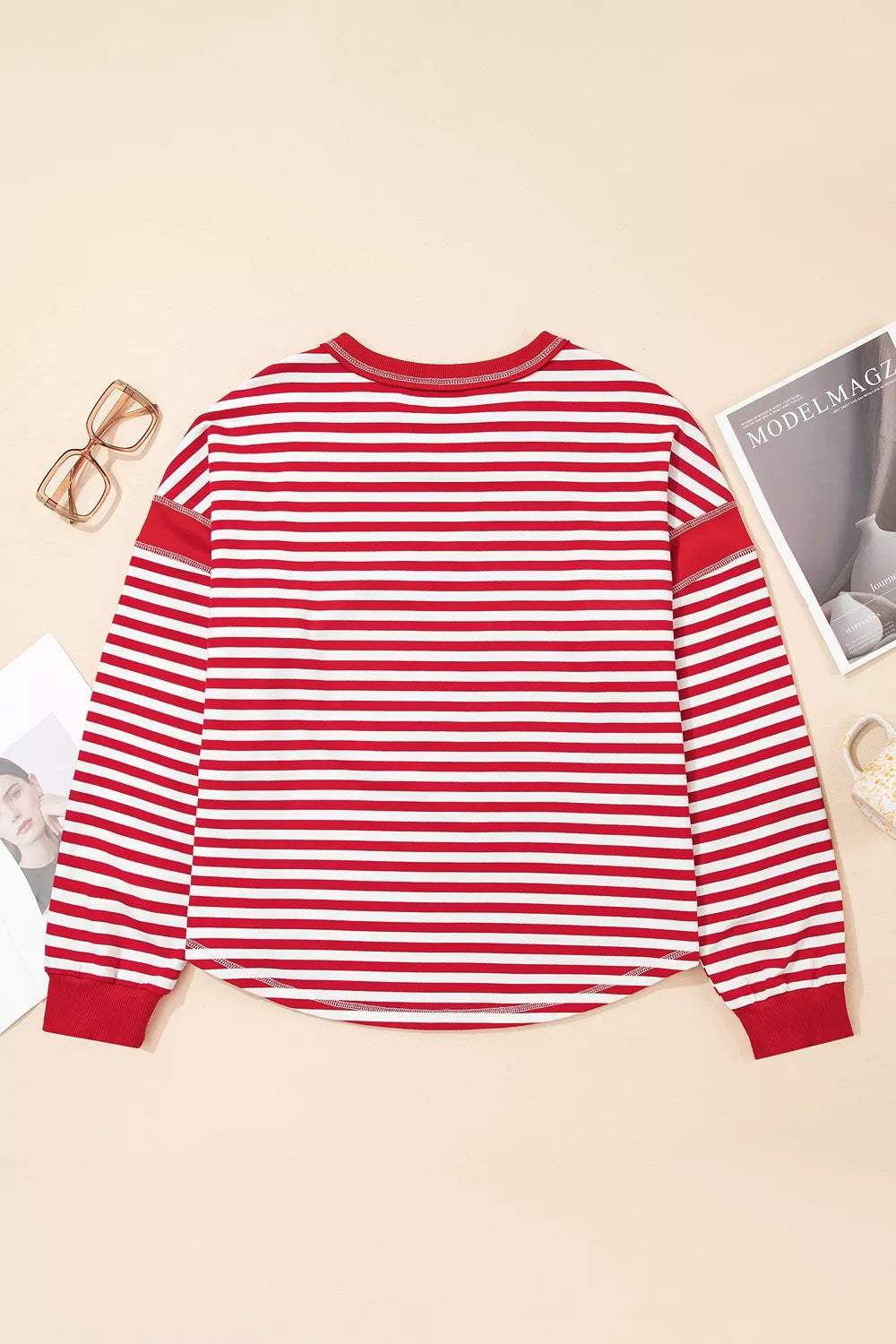Trendsi Striped Long Sleeve Casual Sweatshirt -