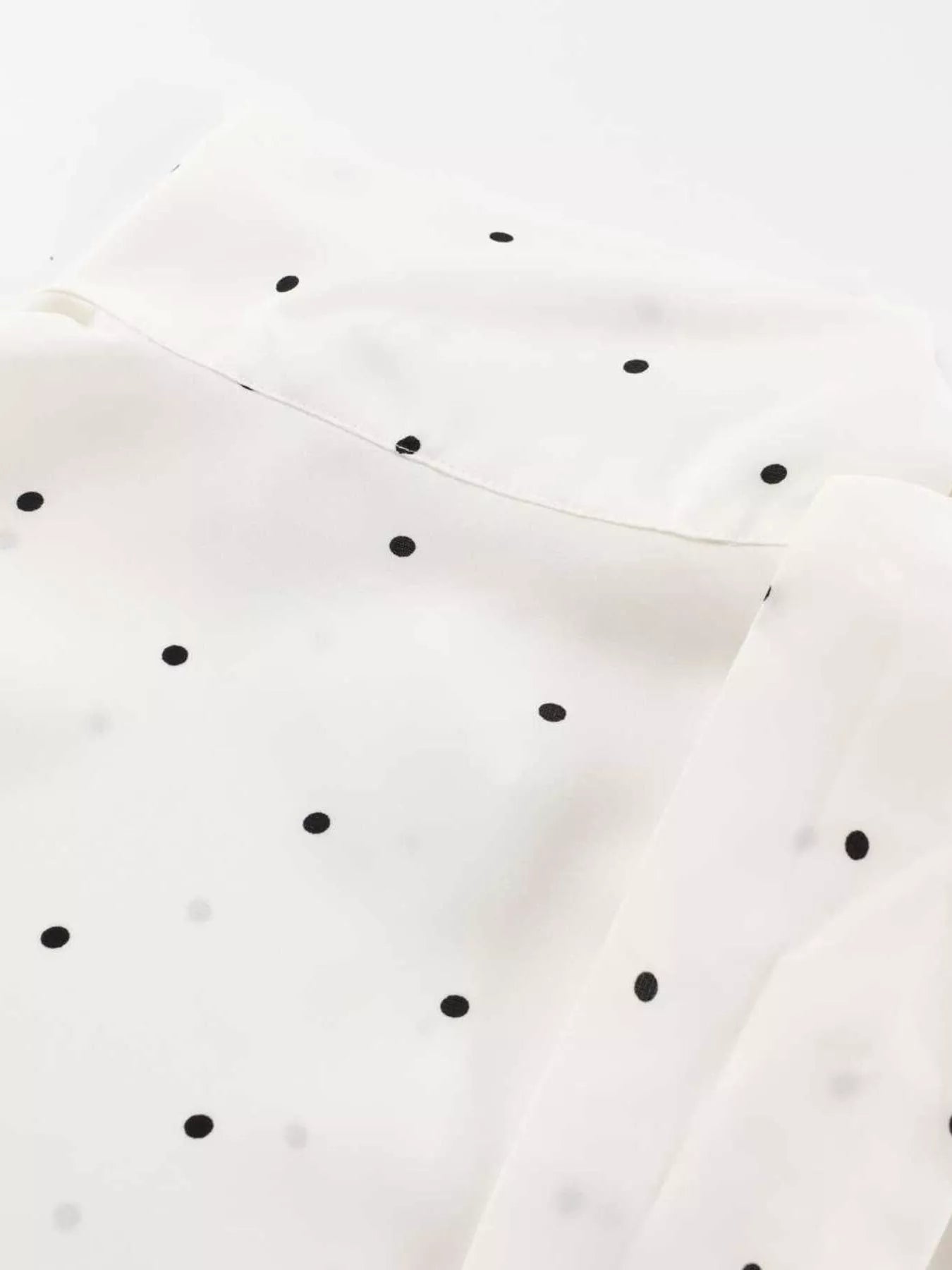 Trendsi Polka Dot Silk Blouse with Scarf Neck Tie -